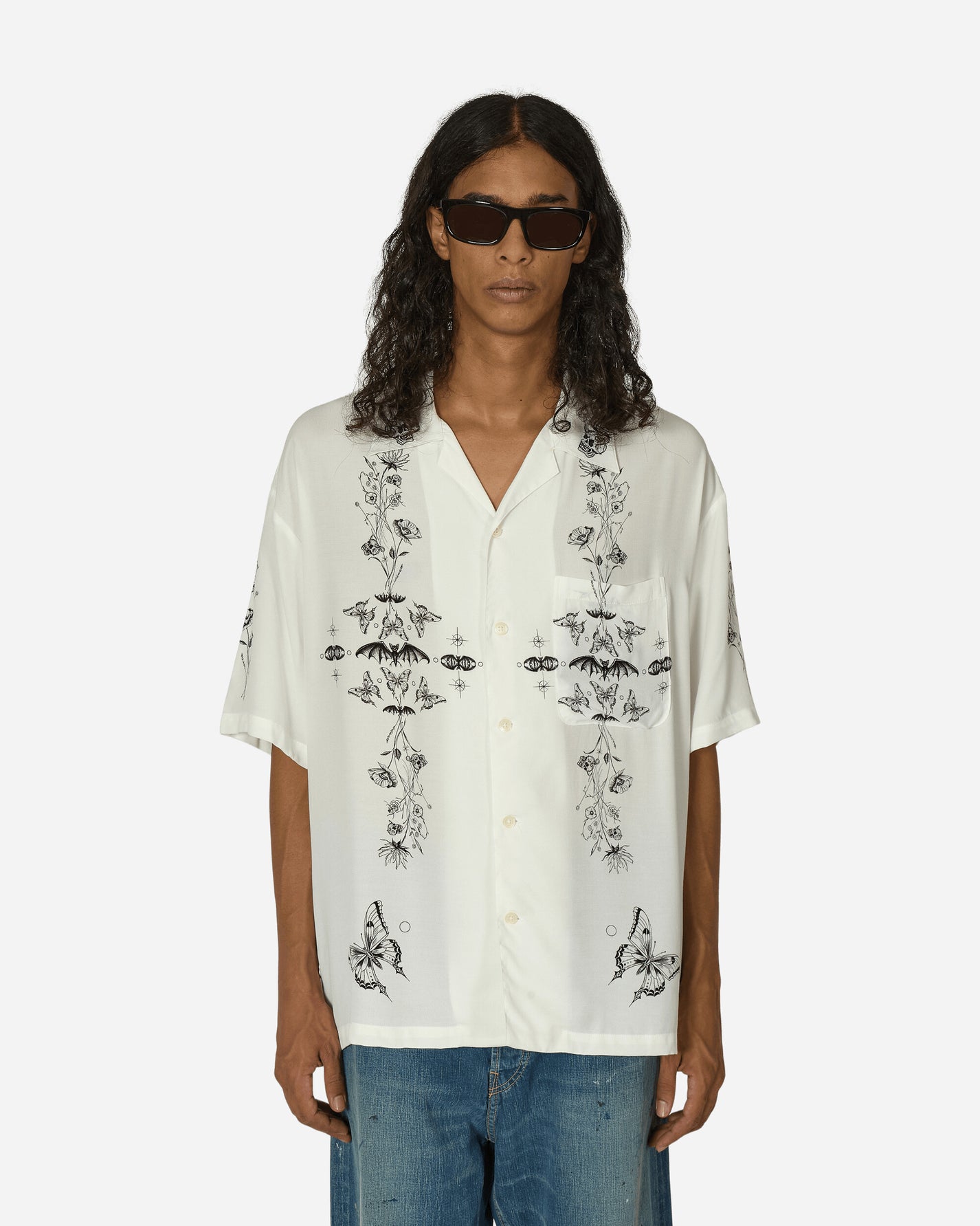 Neighborhood Nh x Dr Woo . Hawaiian Shirt Ss White Shirts Shortsleeve Shirt 241TSDWN-SHM01S WH