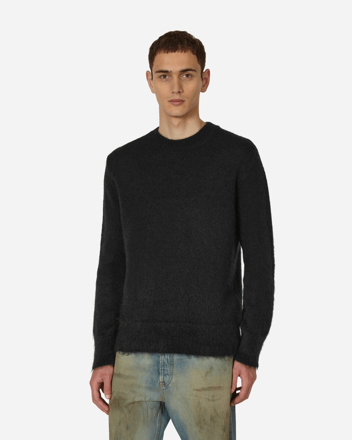 Off-White Mohair Arrow Knit Crewneck Black/Beige Knitwears Sweaters OMHE170F23KNI0011 1061