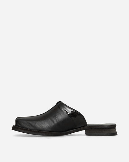 Our Legacy Wmns Blunt Mule Top Dyed Black Leather Sandals and Slides Sandals and Mules A2247ST 001
