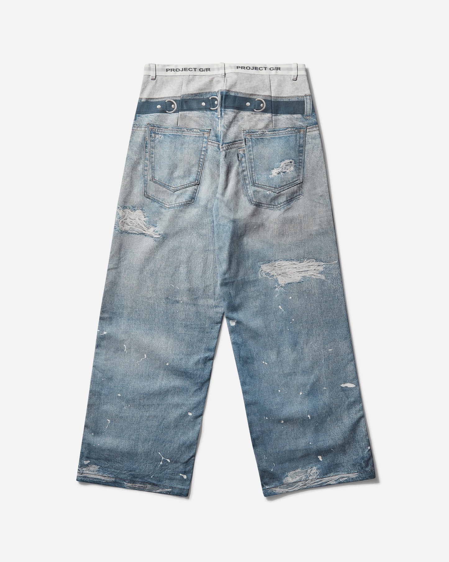 PROJECT G/R Trompe-LOEil Denim Pants Blue Pants Denim PG24FWMB02 BLUE