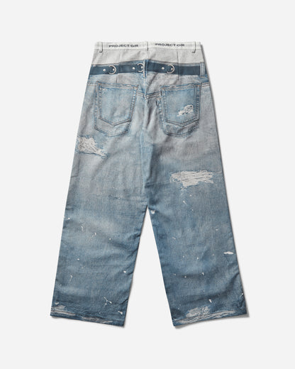 PROJECT G/R Trompe-LOEil Denim Pants Blue Pants Denim PG24FWMB02 BLUE
