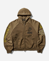 PROJECT G/R Reconstructed Folded Zip Hoodie Khaki Sweatshirts Zip-Ups PG25SSMH01 KHAKI