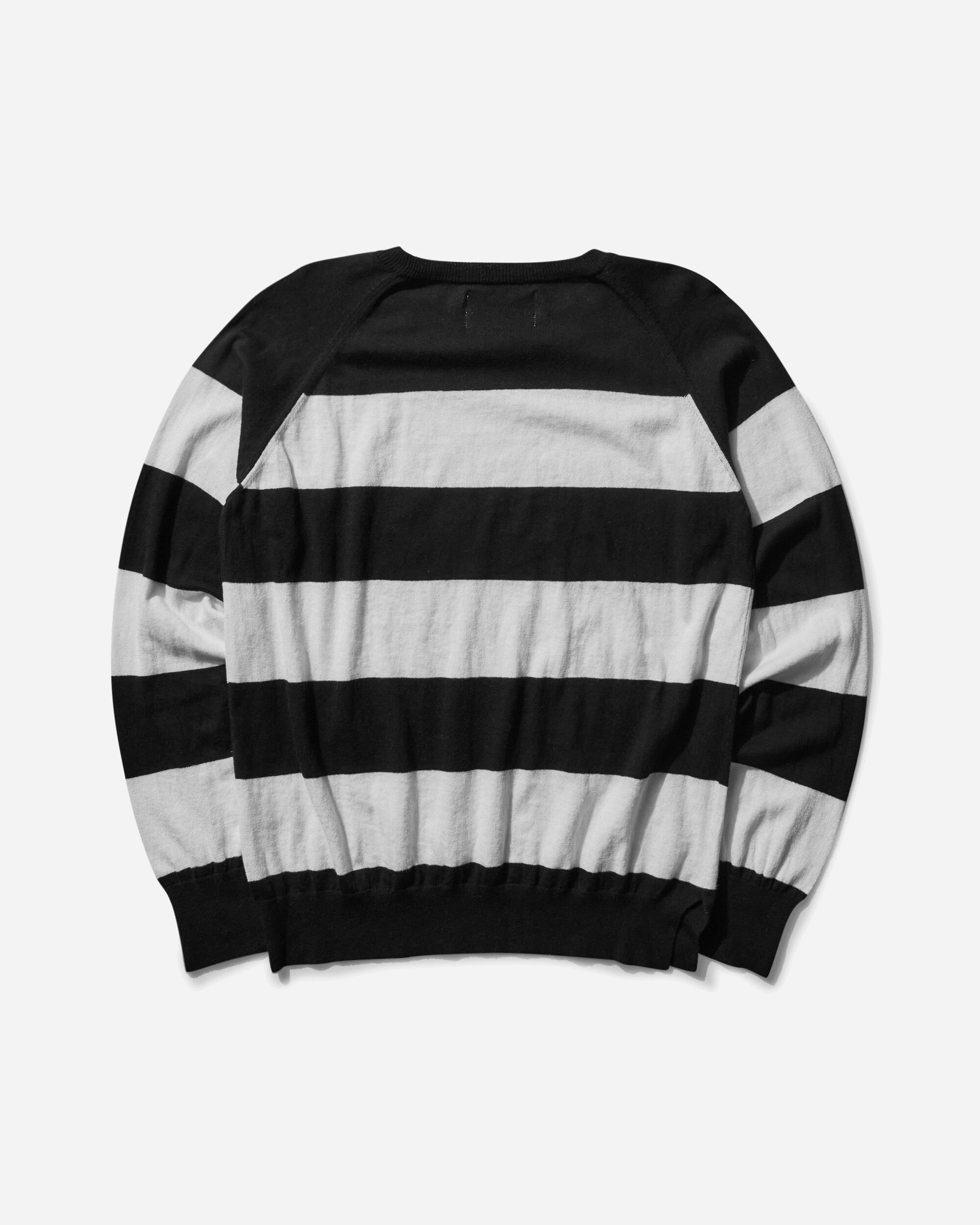 Peel & Lift Peel & Lift  X Slam Jam Damaged Stripe Jumper Black/White Knitwears Sweaters PL23-K004 002