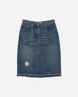 Pezze Vintage Wmns Fishbone Denim Skirt Blue Skirts Midi 077243 1