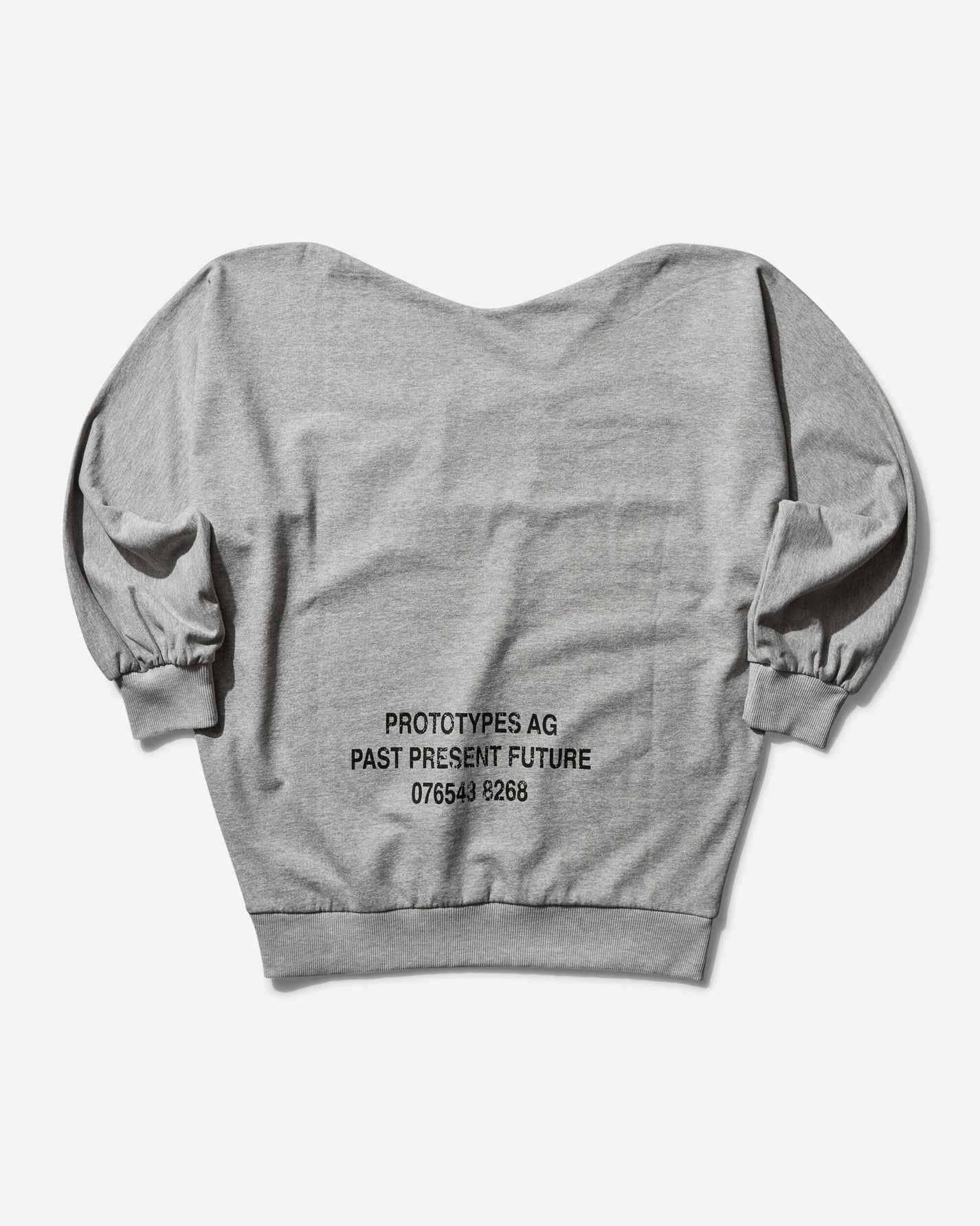 Prototypes Wmns Shrunken Sweatshirt Melange-Grey T-Shirts Longsleeve PT06JE03USG MGREY