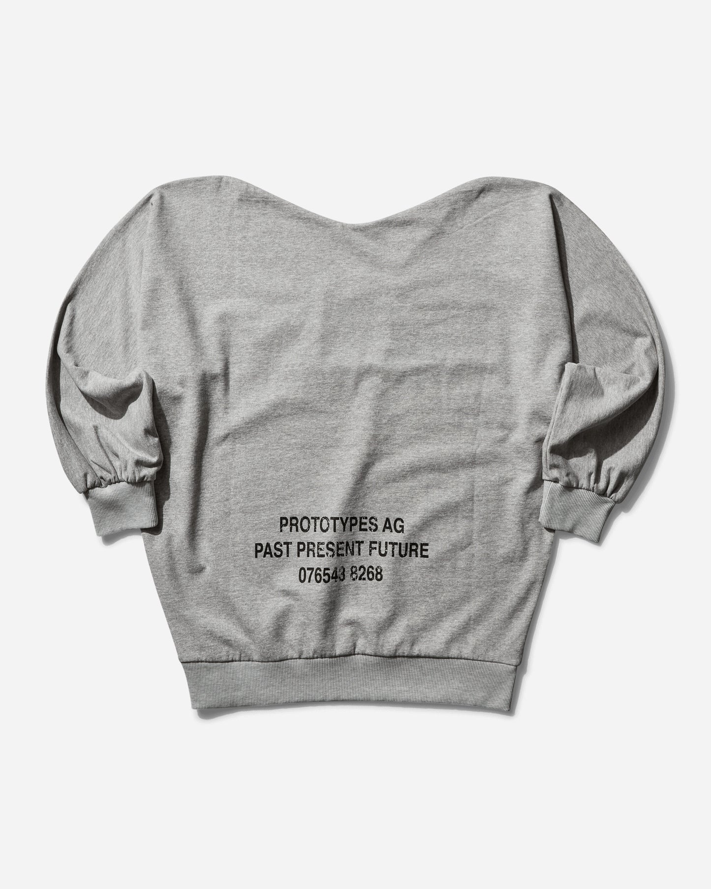 Prototypes Wmns Shrunken Sweatshirt Melange-Grey T-Shirts Longsleeve PT06JE03USG MGREY