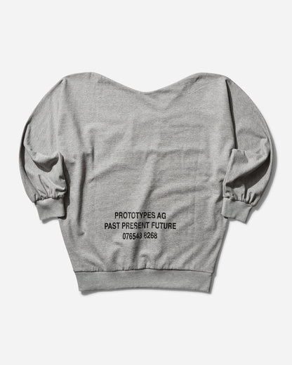 Prototypes Wmns Shrunken Sweatshirt Melange-Grey T-Shirts Longsleeve PT06JE03USG MGREY