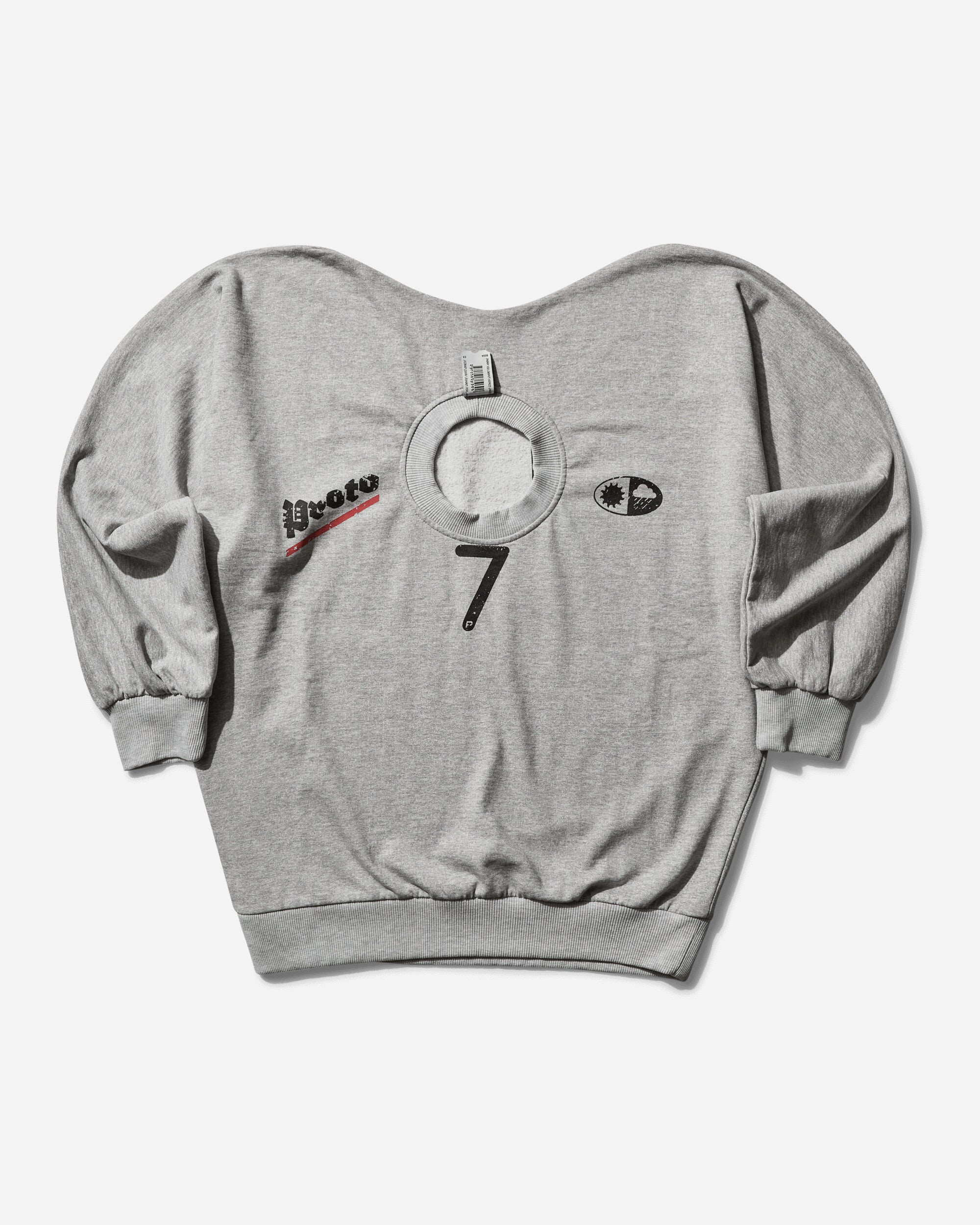 Prototypes Wmns Shrunken Sweatshirt Melange-Grey T-Shirts Longsleeve PT06JE03USG MGREY