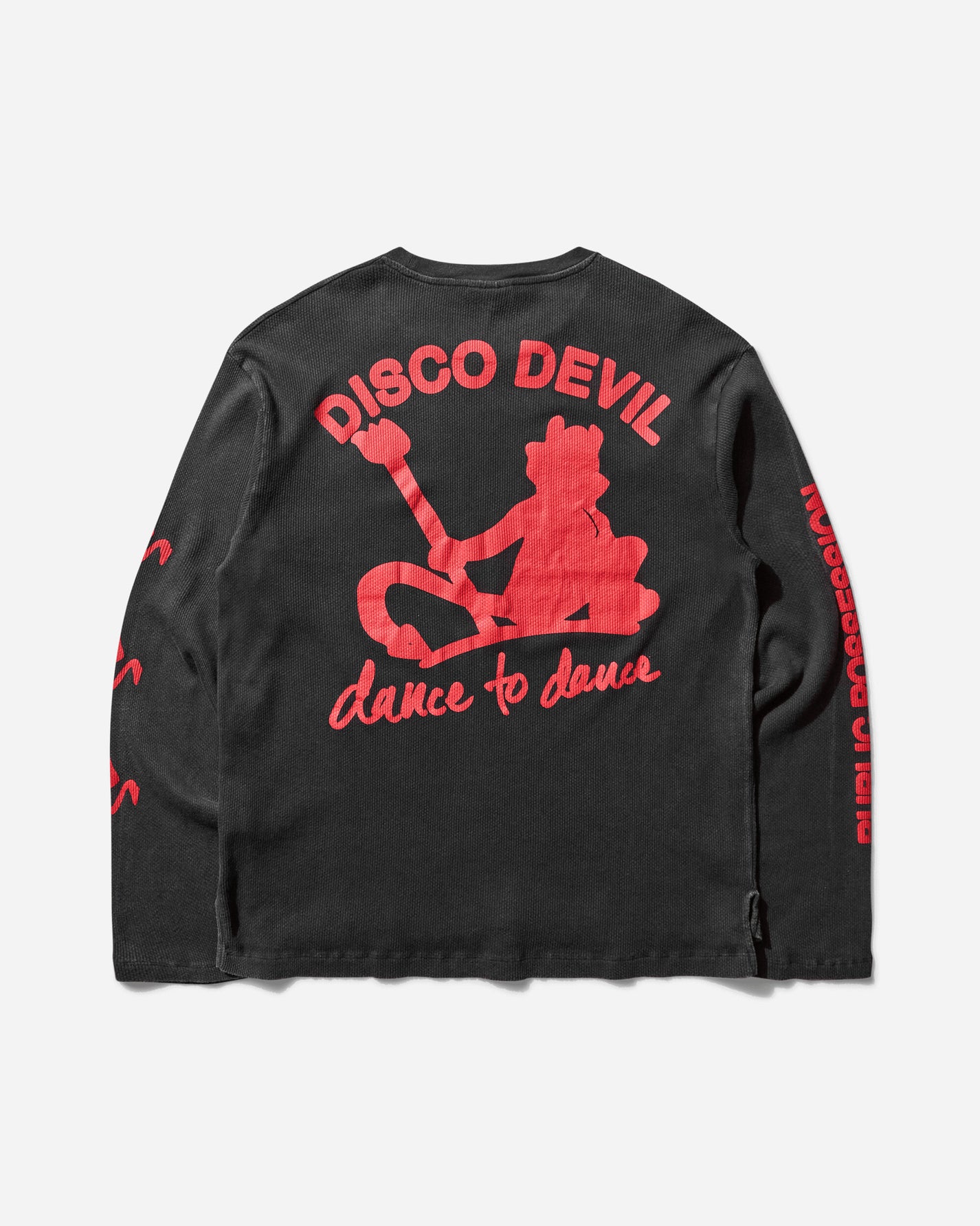 Public Possession Disco Devil Long Sleeve T-Shirt Black Vintage Wash T-Shirts Longsleeve PPS25DISCOLS 1