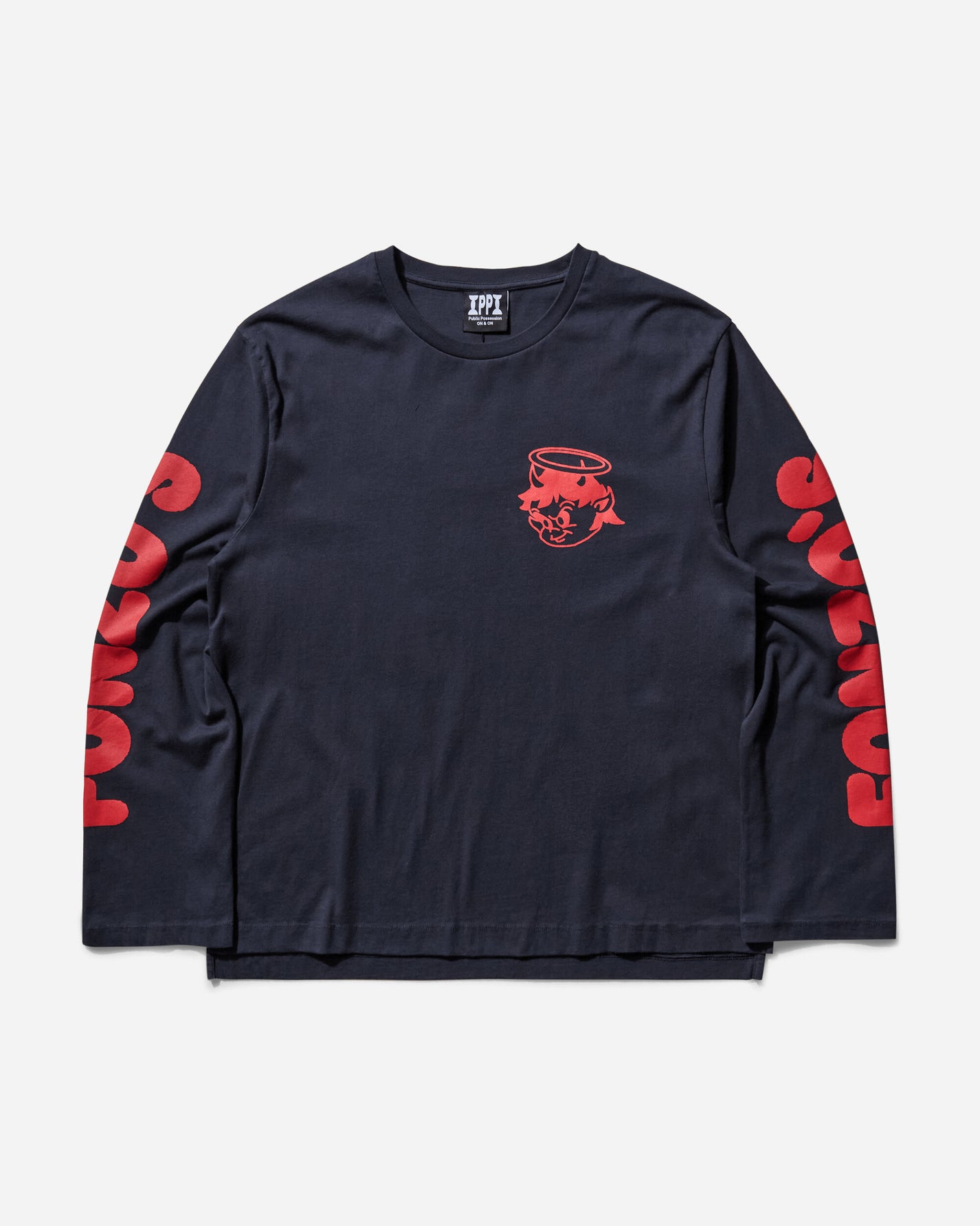 Public Possession Fonzo Longsleeve Navy Blue T-Shirts Longsleeve PPMODA24-114  1