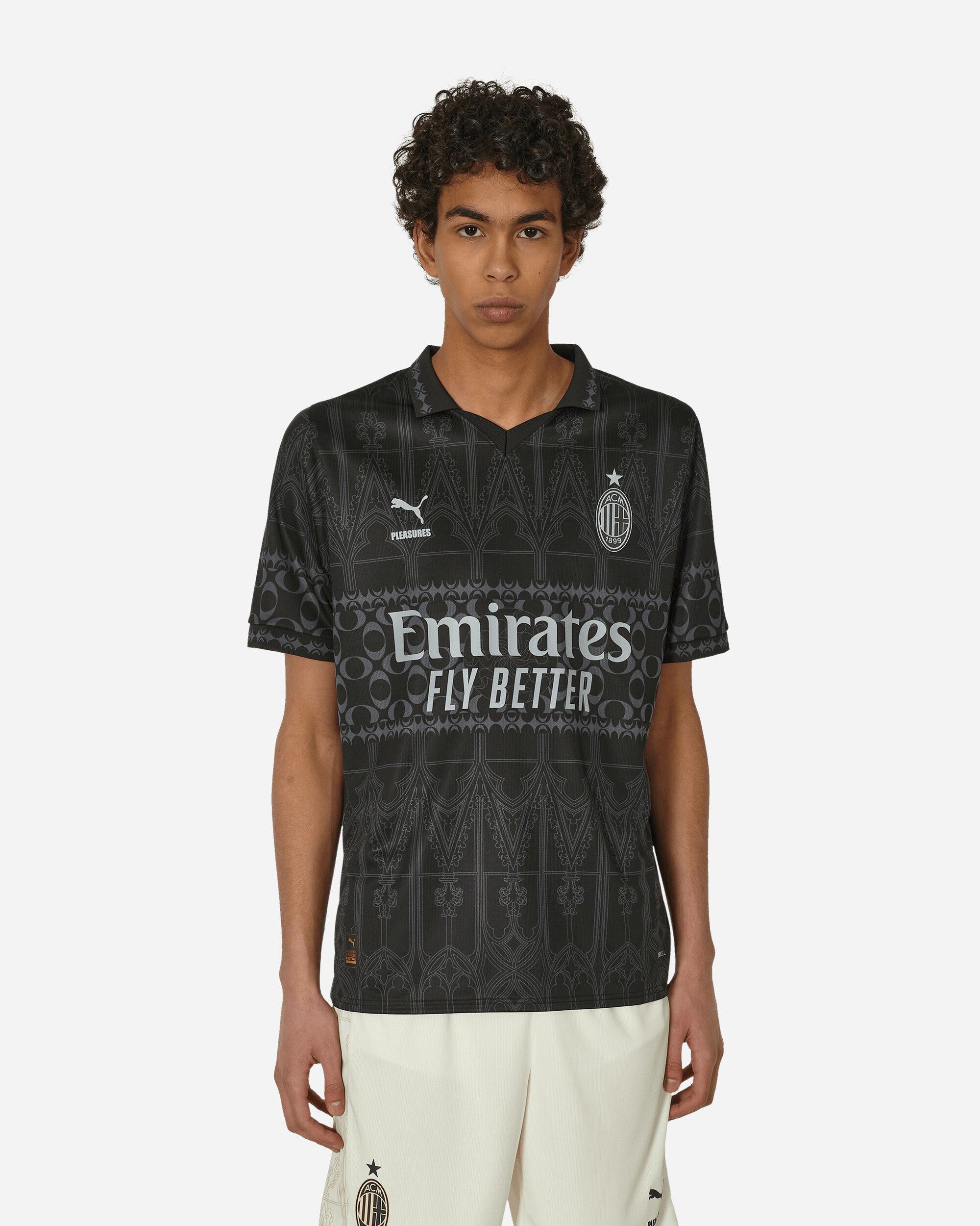 Puma AC Milan x Pleasures Jersey T-Shirt Replica Black / Asphalt