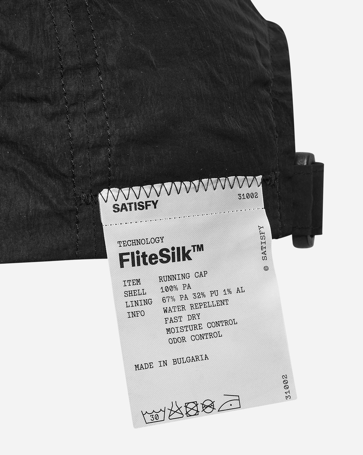 Satisfy Flitesilk Running Cap Black Hats Caps 31002 BK-OF 