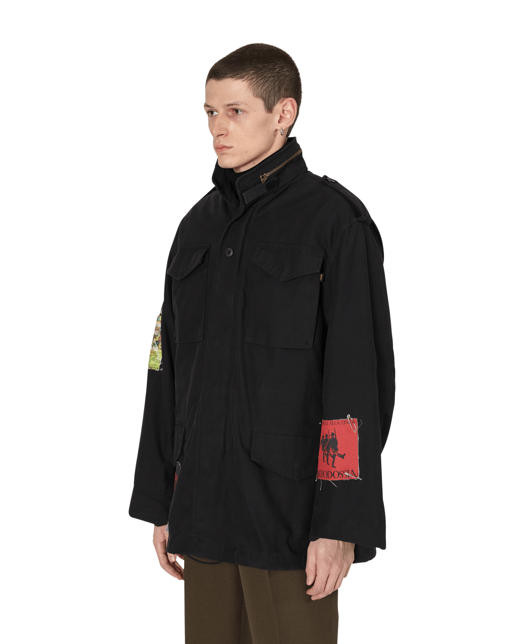 Slam Jam CCCP FEDELI ALLA LINEA - FIELD JACKET Black Washed Coats and Jackets Jackets SJAUJK01FA02 BLK001