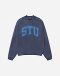 Stüssy Stu Applique Crew Blue Sweatshirts Crewneck 118577 0801