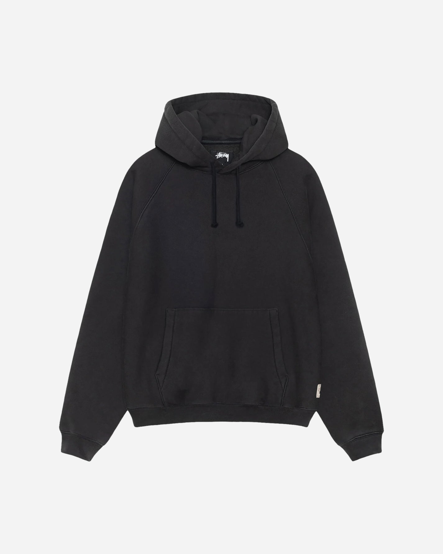 Stüssy Fleece Raglan Hood Washed Black Sweatshirts Hoodies 118572 0034