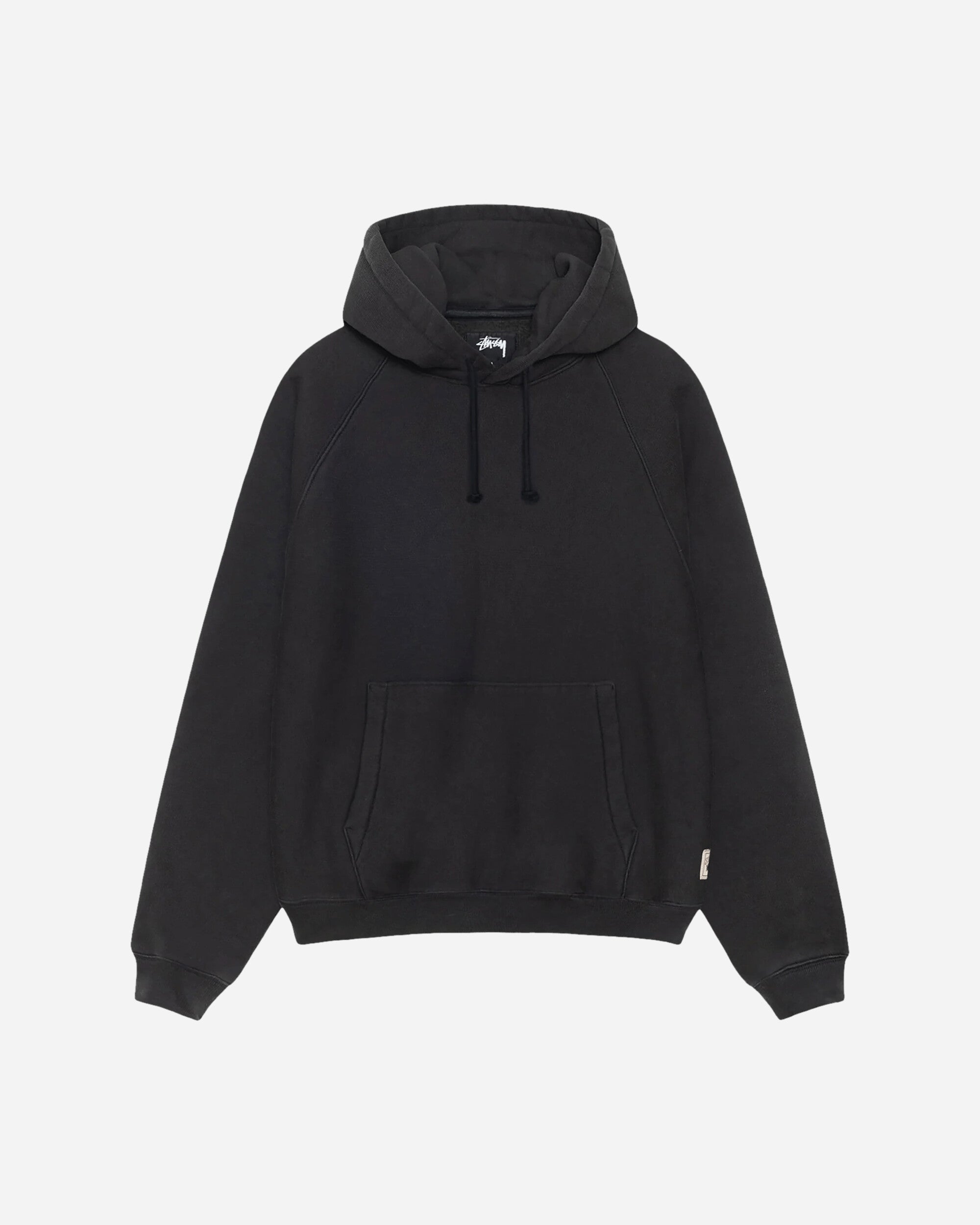 Stüssy Fleece Raglan Hood Washed Black Sweatshirts Hoodies 118572 0034