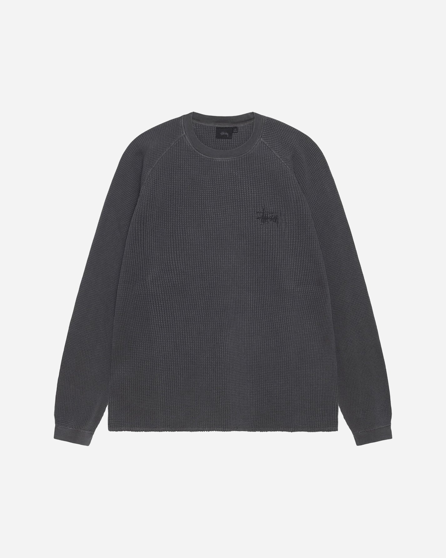 Stüssy Raglan Thermal Basic Stock Washed Black T-Shirts Longsleeve 1140356 0034