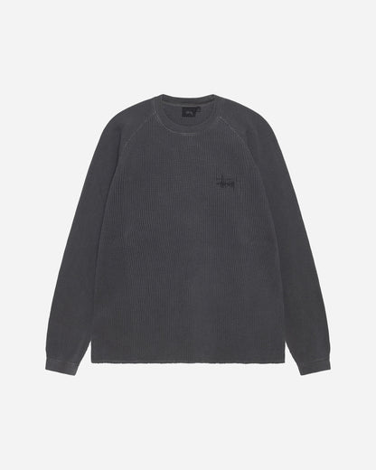 Stüssy Raglan Thermal Basic Stock Washed Black T-Shirts Longsleeve 1140356 0034