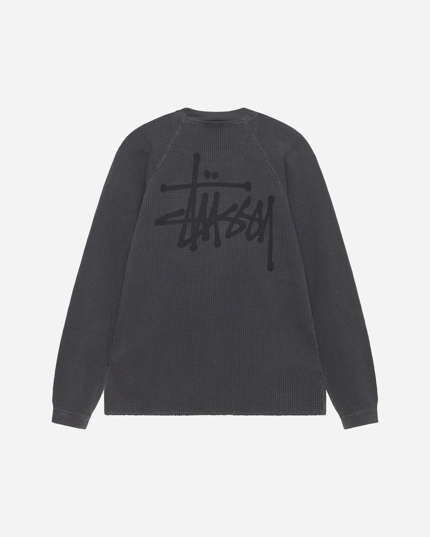 Stüssy Raglan Thermal Basic Stock Washed Black T-Shirts Longsleeve 1140356 0034