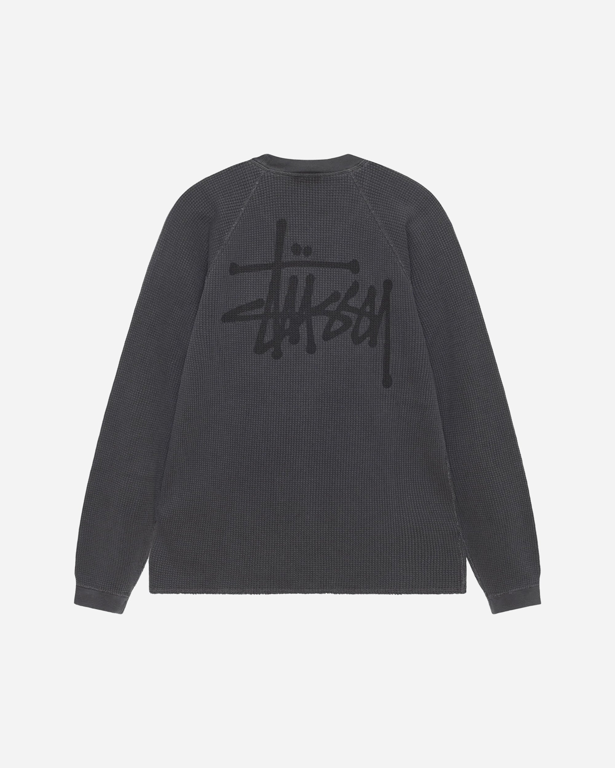 Stüssy Raglan Thermal Basic Stock Washed Black T-Shirts Longsleeve 1140356 0034