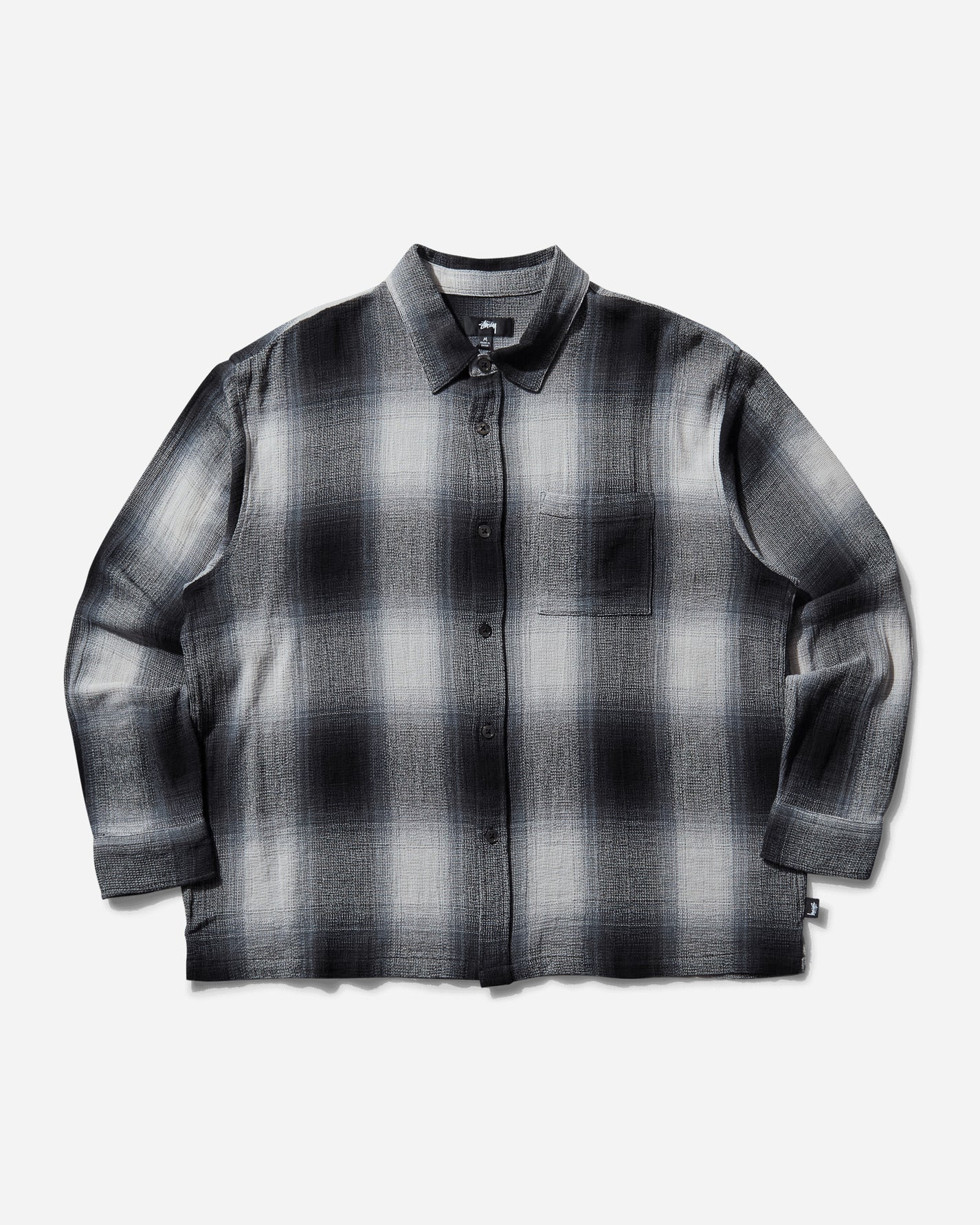 Stüssy Loose Weave Plaid Shirt Grey Shirts Longsleeve Shirt 1110360SJ 0008
