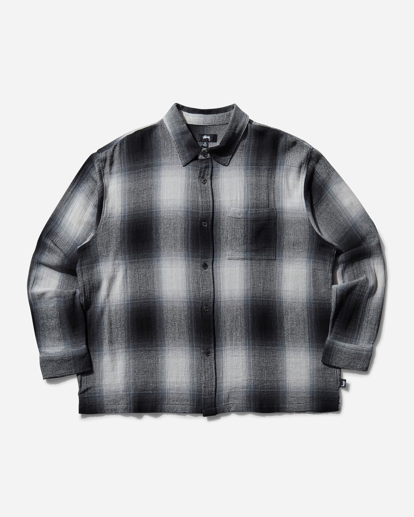 Stüssy Loose Weave Plaid Shirt Grey Shirts Longsleeve Shirt 1110360SJ 0008