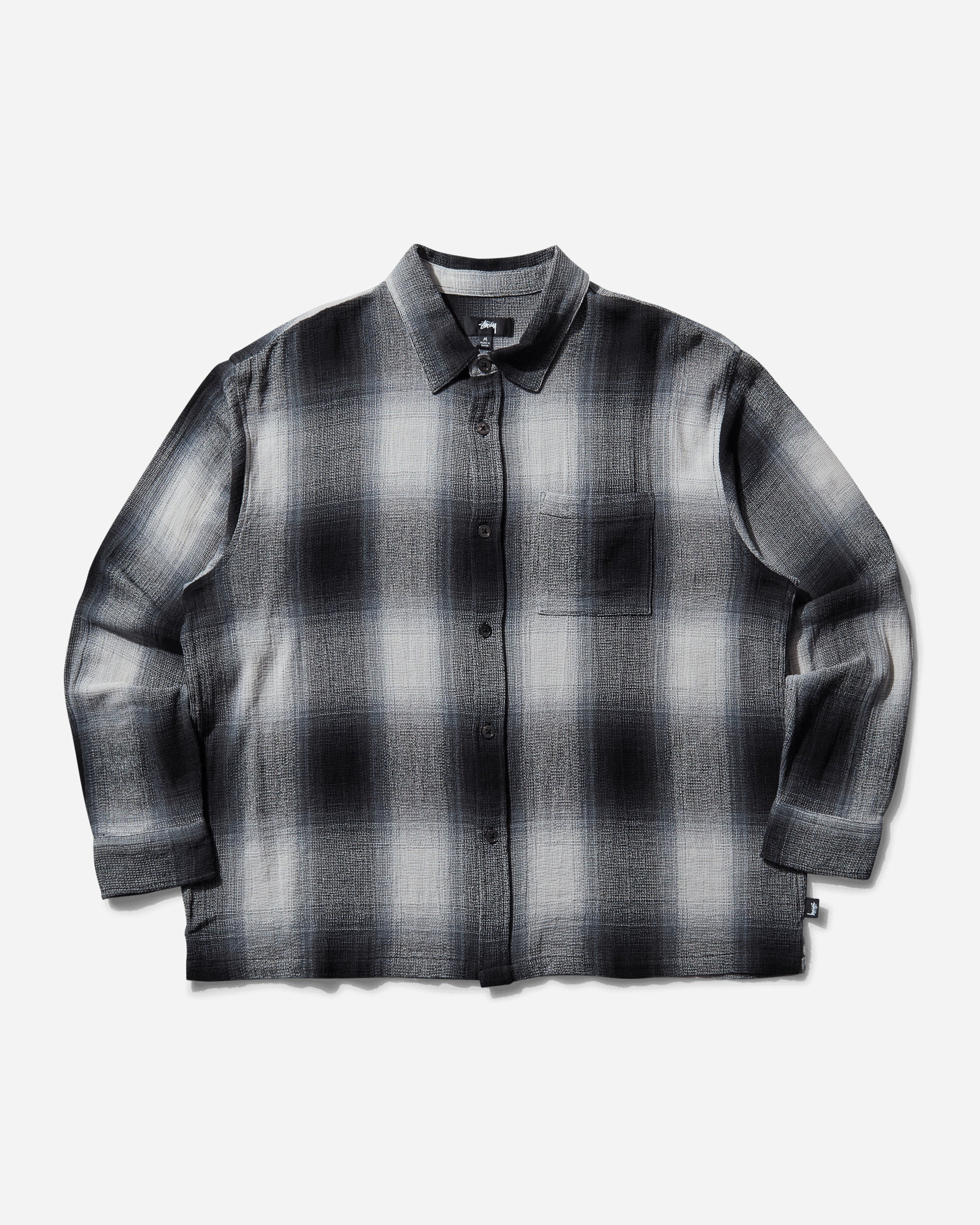 Stüssy Loose Weave Plaid Shirt Grey Shirts Longsleeve Shirt 1110360SJ 0008