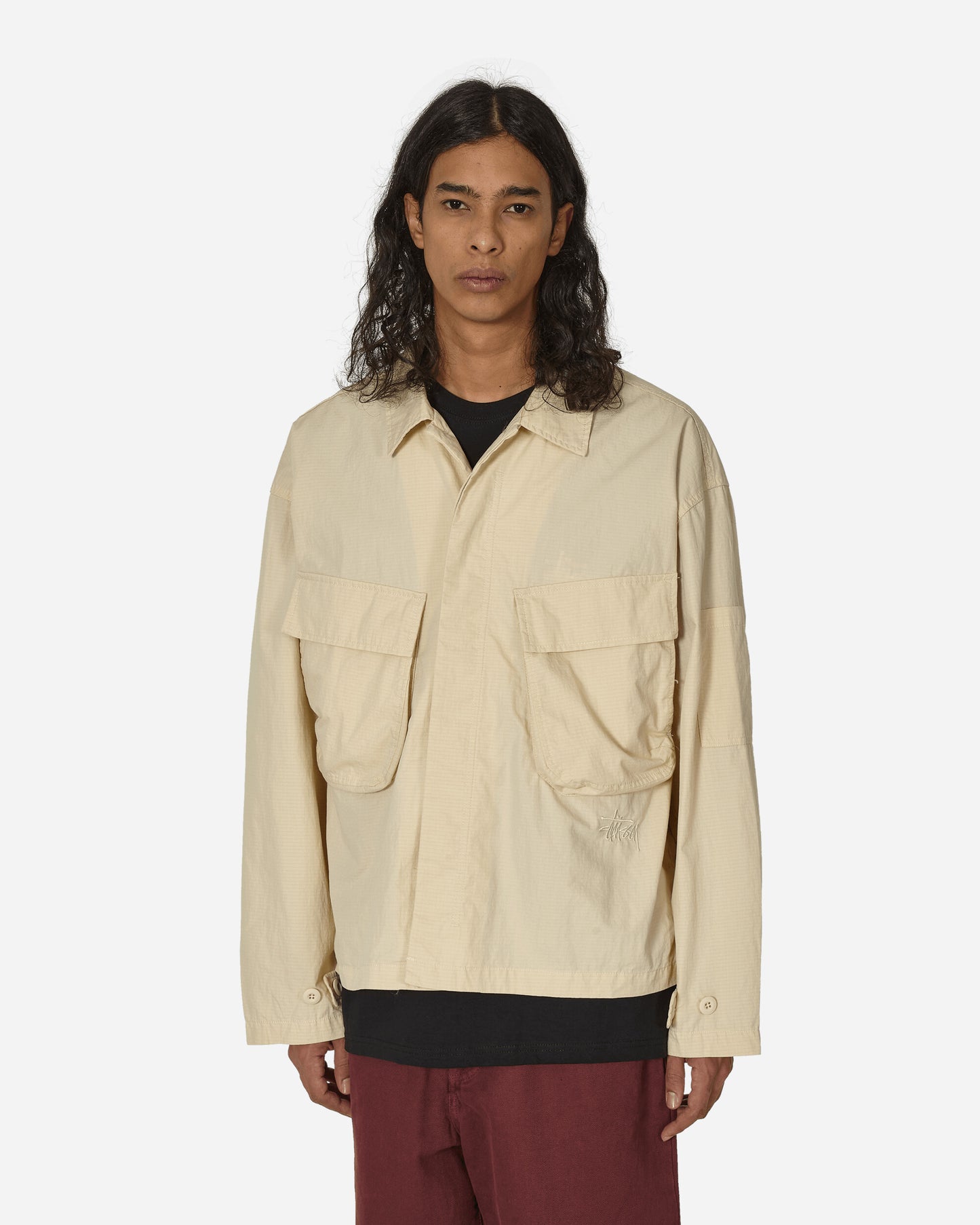 Stüssy Military Ls Overshirt Bone Shirts Overshirt 1110321 1207