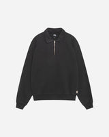 Stüssy Fleece Raglan Zip Mock Washed Black Sweatshirts Zip-Ups 118573 0034