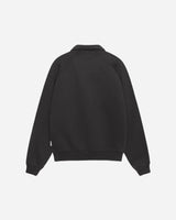 Stüssy Fleece Raglan Zip Mock Washed Black Sweatshirts Zip-Ups 118573 0034