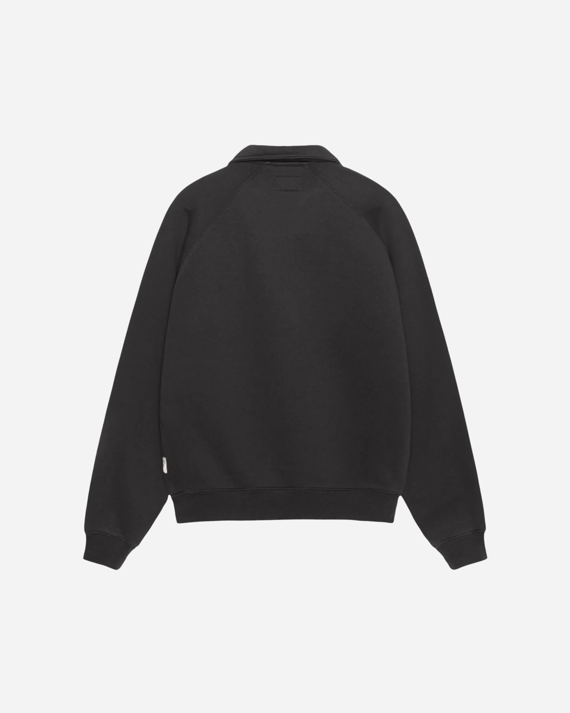 Stüssy Fleece Raglan Zip Mock Washed Black Sweatshirts Zip-Ups 118573 0034