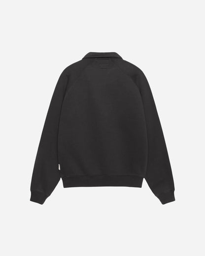 Stüssy Fleece Raglan Zip Mock Washed Black Sweatshirts Zip-Ups 118573 0034