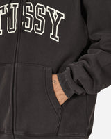 Stüssy Outline Zip Hood Washed Black Sweatshirts Zip-Ups 118559 0034