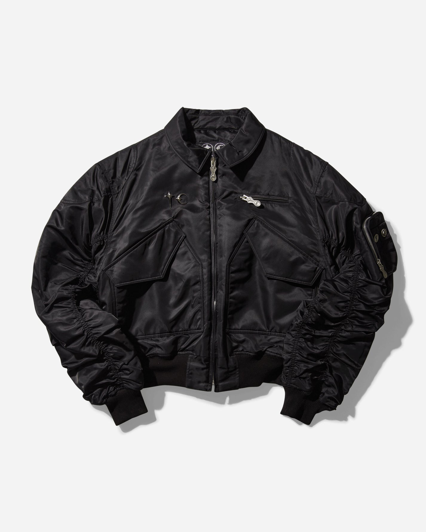 Thug Club A Wingless Bird Bomber Jacket Black Coats and Jackets Bomber Jackets TC24JP1201 BLACK