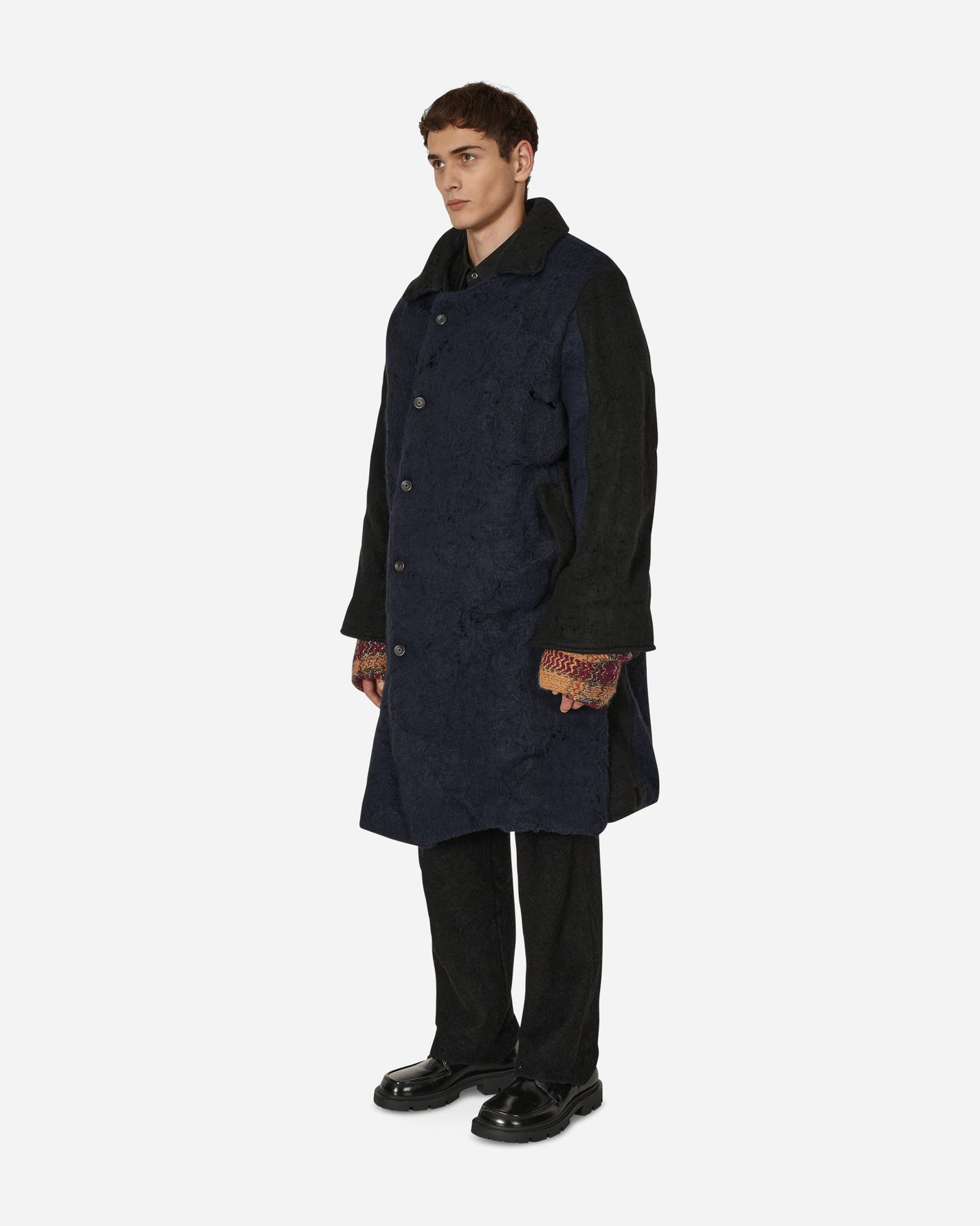 Vitelli Doomboh Coat With Layered Cuffs Black/Navy Coats and Jackets Coats DMB-D020 BBL