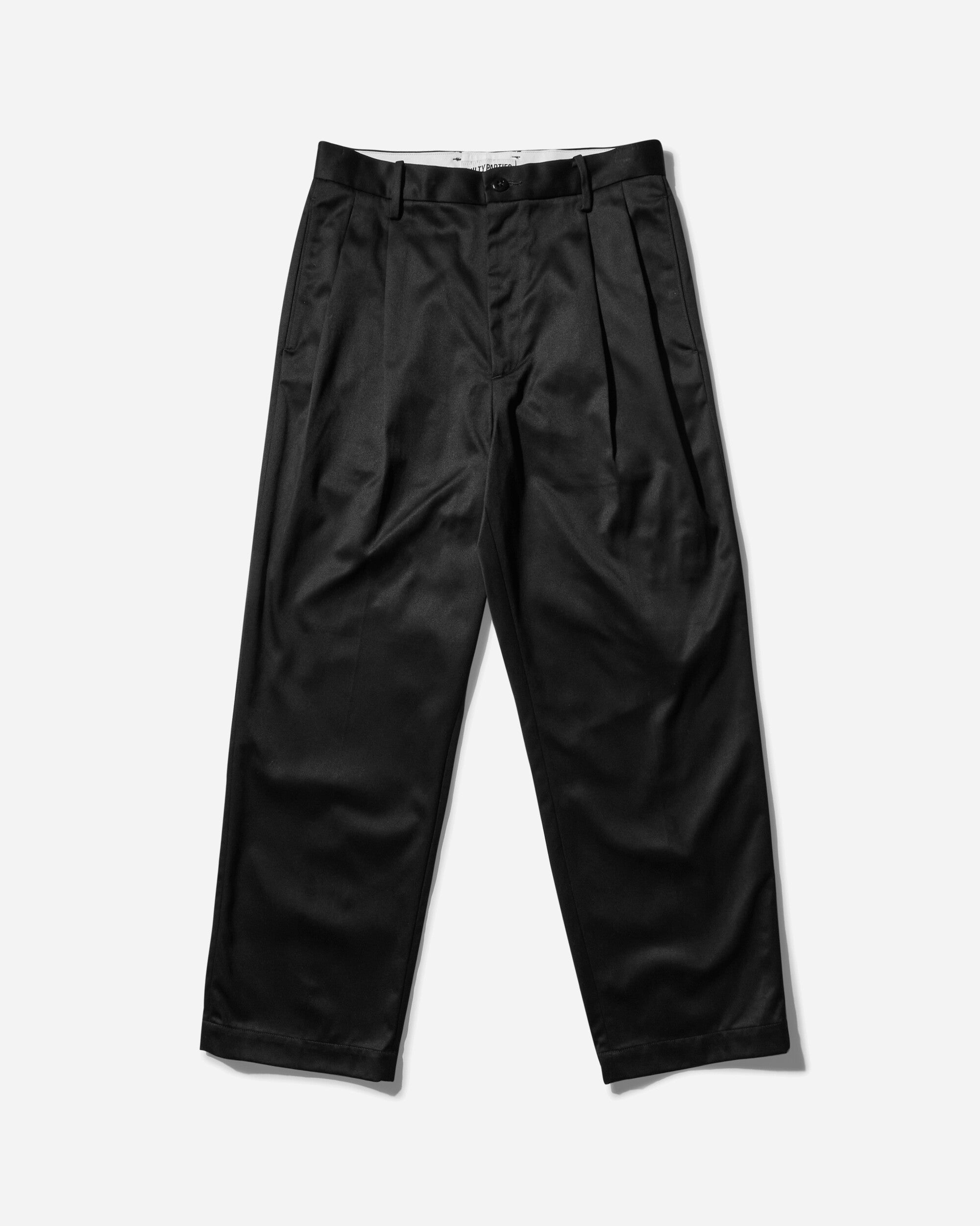 WACKO MARIA Double Pleated Chino Trousers Black Pants Casual 24FW-WMP-PT02 BLACK