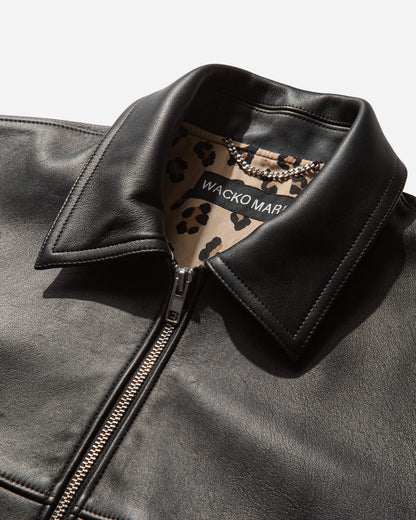WACKO MARIA Single Riders Leather Jacket ( Type-2 ) Black Coats and Jackets Leather Jackets 25SSE-WMO-BL02 BLACK