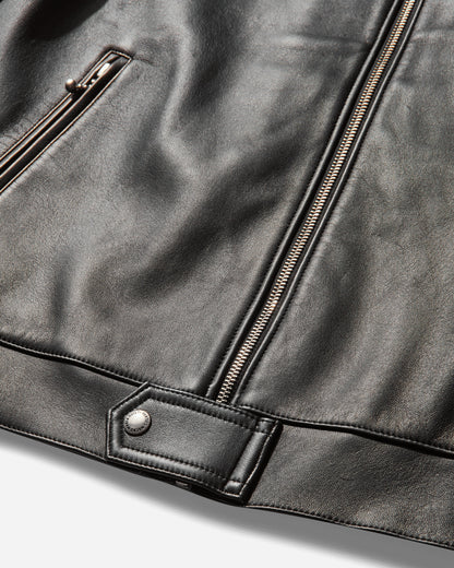 WACKO MARIA Single Riders Leather Jacket ( Type-2 ) Black Coats and Jackets Leather Jackets 25SSE-WMO-BL02 BLACK