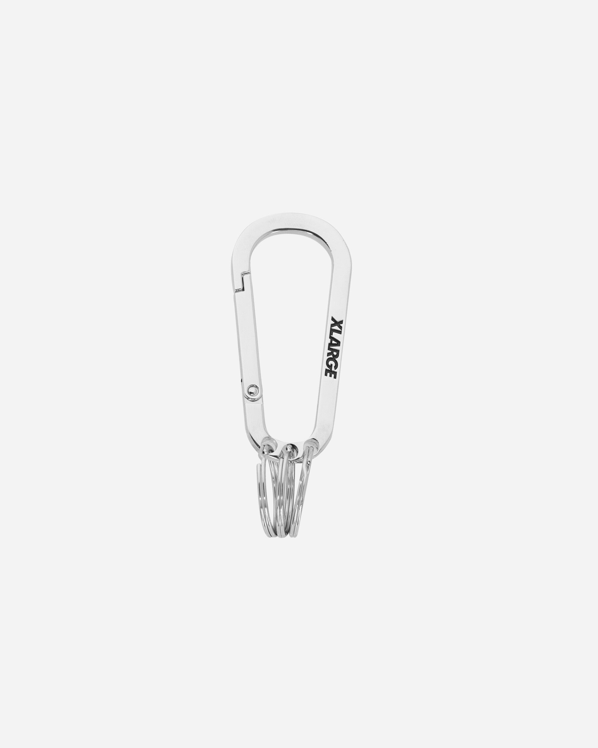 XLARGE Slanted Logo Keyring Carabiner Silver Small Accessories Keychains 201251054006S 16