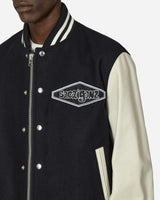 sacai Sacai Gonz Wool Melton X Leather Blouson Navy/Offwhite Coats and Jackets Bomber Jackets 24-03523M 257