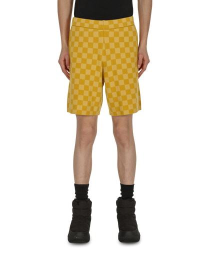 Bode Duotone Checkerboard Yellow Shorts Short MR24KT08MW001 700