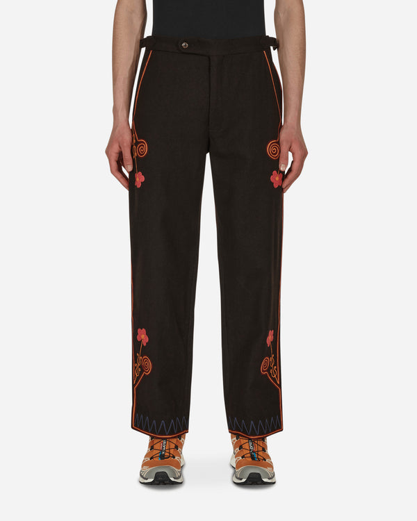 Bode - Rancher Embroidered Trousers Brown