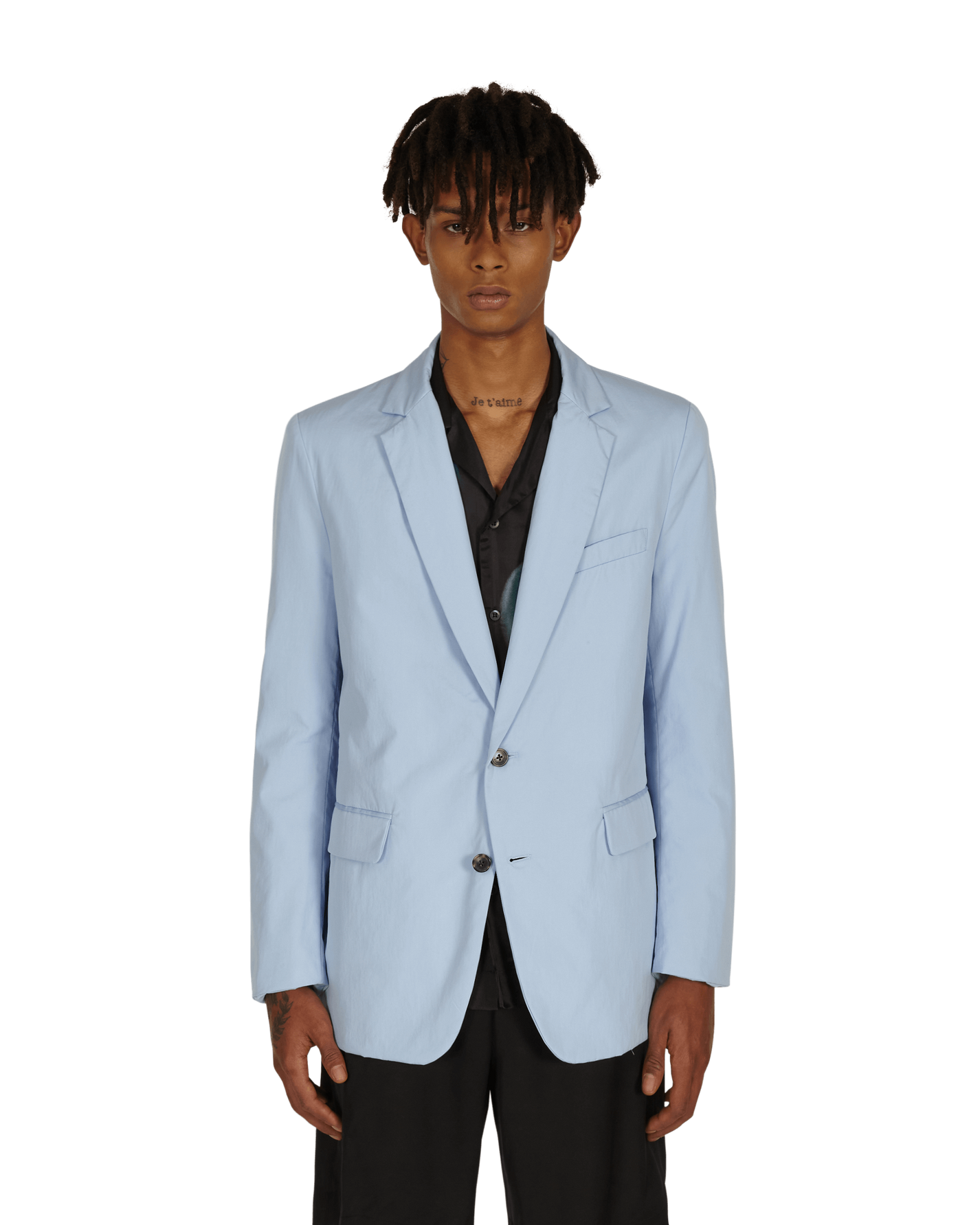 Dries Van Noten Benton 2228 M.W. Light Blue Coats and Jackets Blazers 211-20408-2228 514