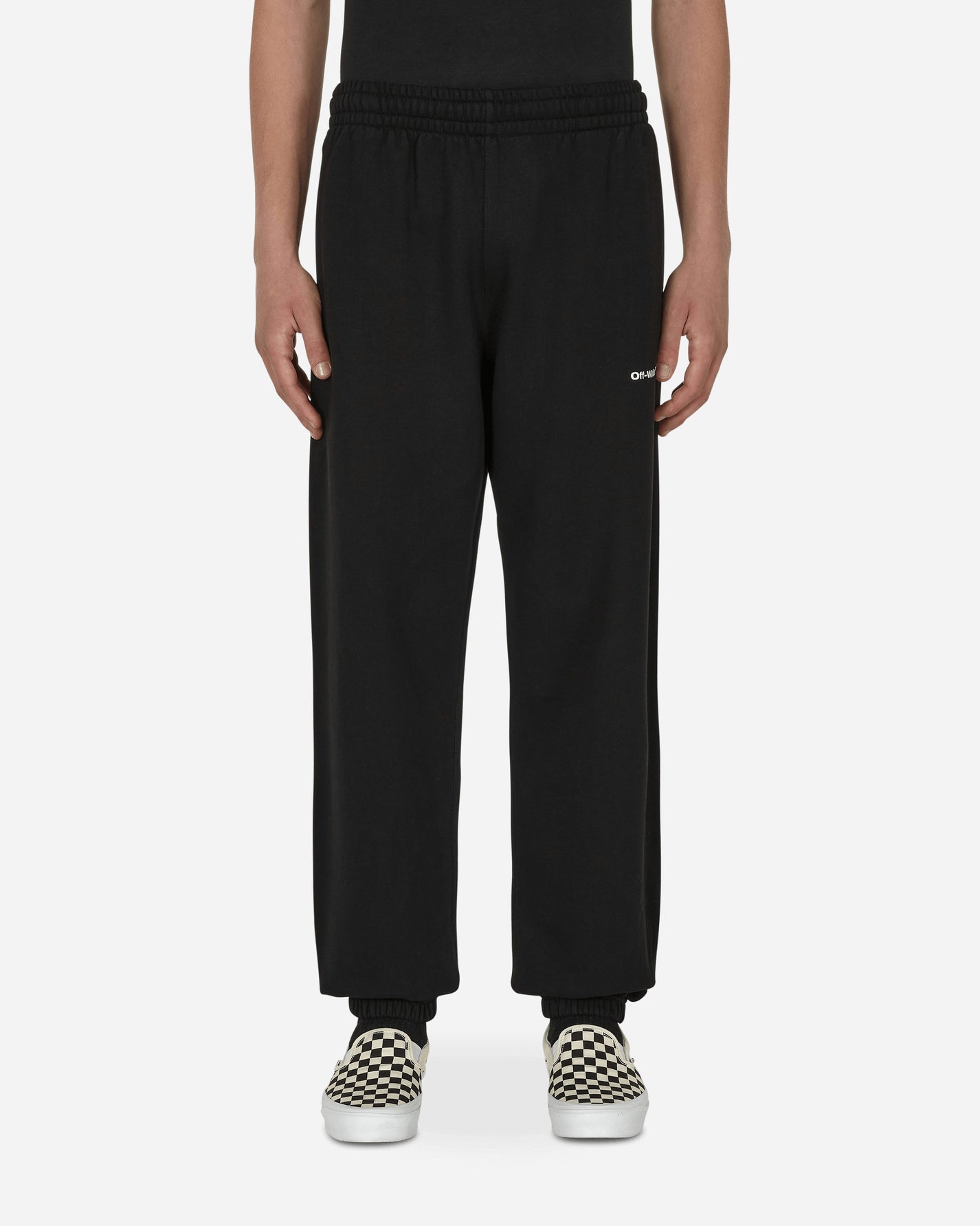 Off-White Wave Outl Diag Slim Sweatpant Black White Knitwears Sweaters OMCH029F22FLE008 1001