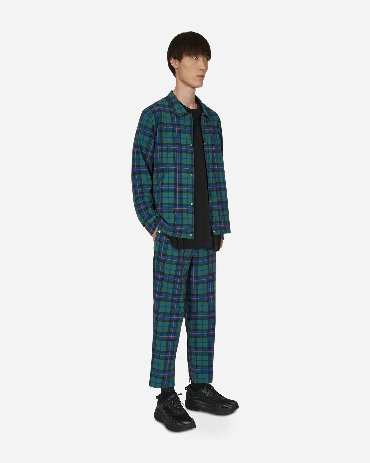 The Salvages Liberty Coach Morrison Green Tartan T-Shirts Longsleeve SS220307 003
